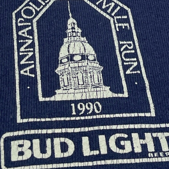 Vintage 1990s Bud Light Annapolis Maryland Ten Mile Run 1990 Crewneck Sweatshirt - Picture 4 of 7